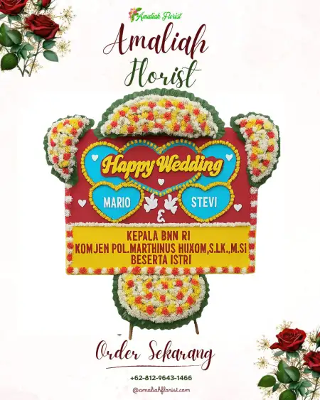 Papan Bunga Pernikahan Lette